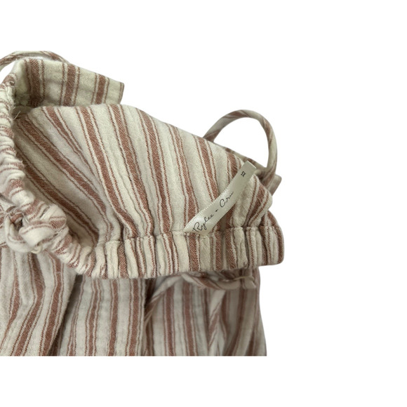 Rylee + Cru Women's Tan Striped Tiered Dress Full Button XS Cottagecore Boho - Picture 3 of 7